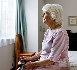 sitting senior woman